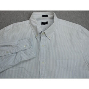 J Crew Shirt Mens Size L Striped Long Sleeve 100% Cotton Slim Fit Button-Down